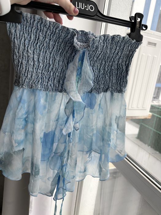 Топ на резинці блакинтий