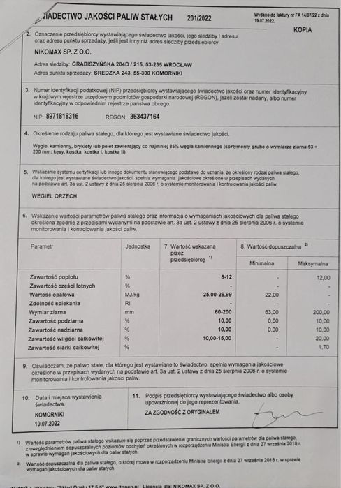 Wegiel kamienny orzech workowany