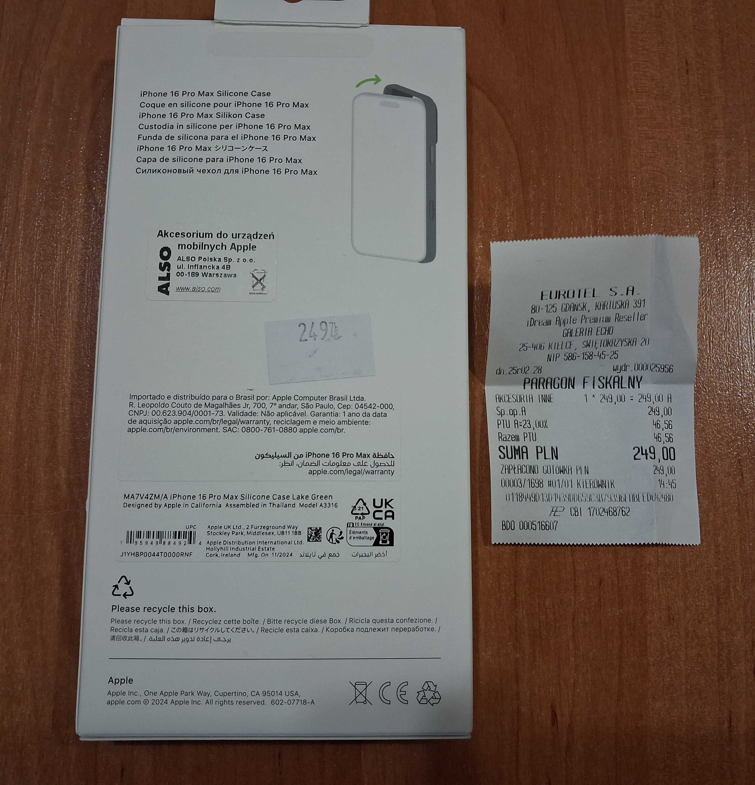 Apple Silikonowe etui z MagSafe iPhone'a 16 Pro Max MA7V4ZM/A
