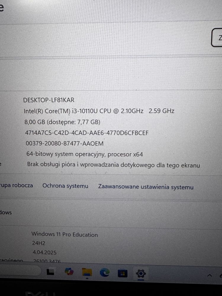 Dell Latitude 3410  i3 - 10 gen full hd ssd 256 gb
