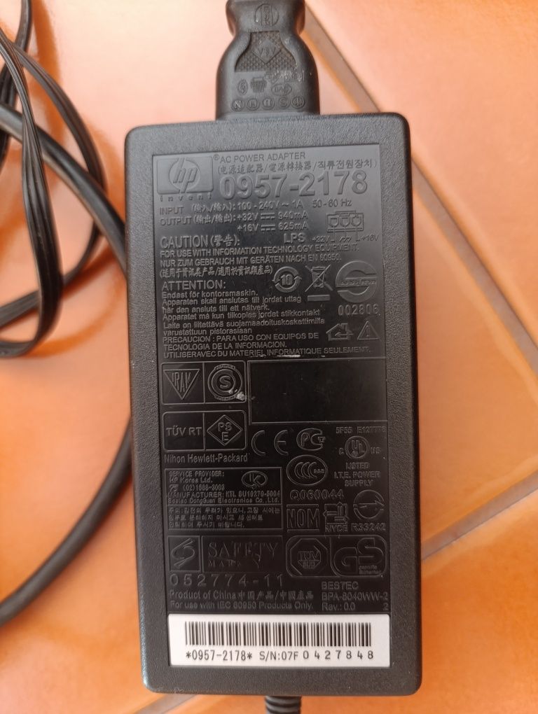 Transformador para impressora HP com ficha cinzenta