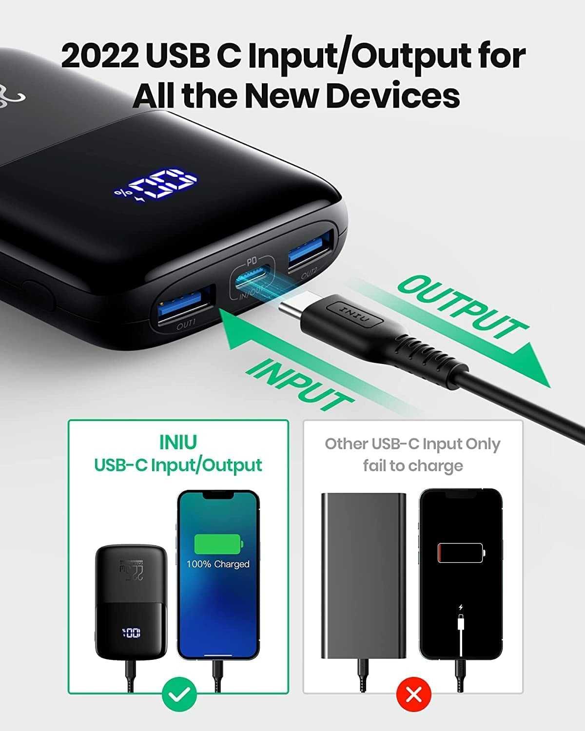 Iniu BI-B61 Powerbank 2xUSB 10000mAh QC 4.0 22,5W