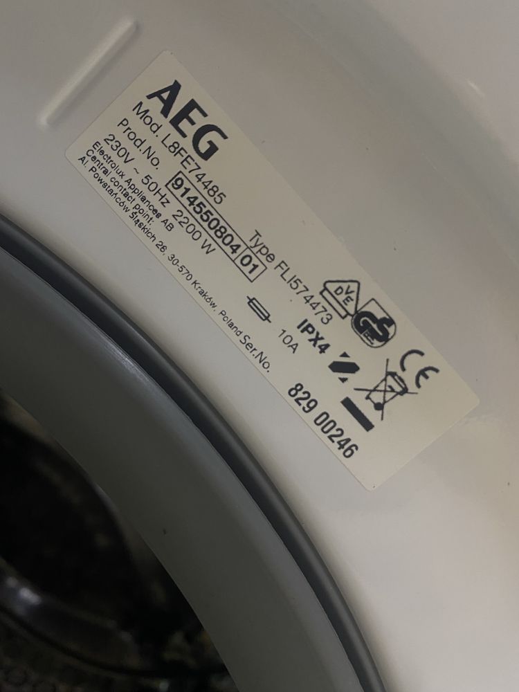 AEG L8FE74485 пралка з Німеччини 8кг