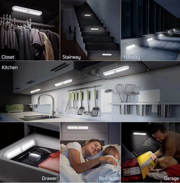 ESR7Gears Nowe 2 lampki kuchenne LED na baterie AAA