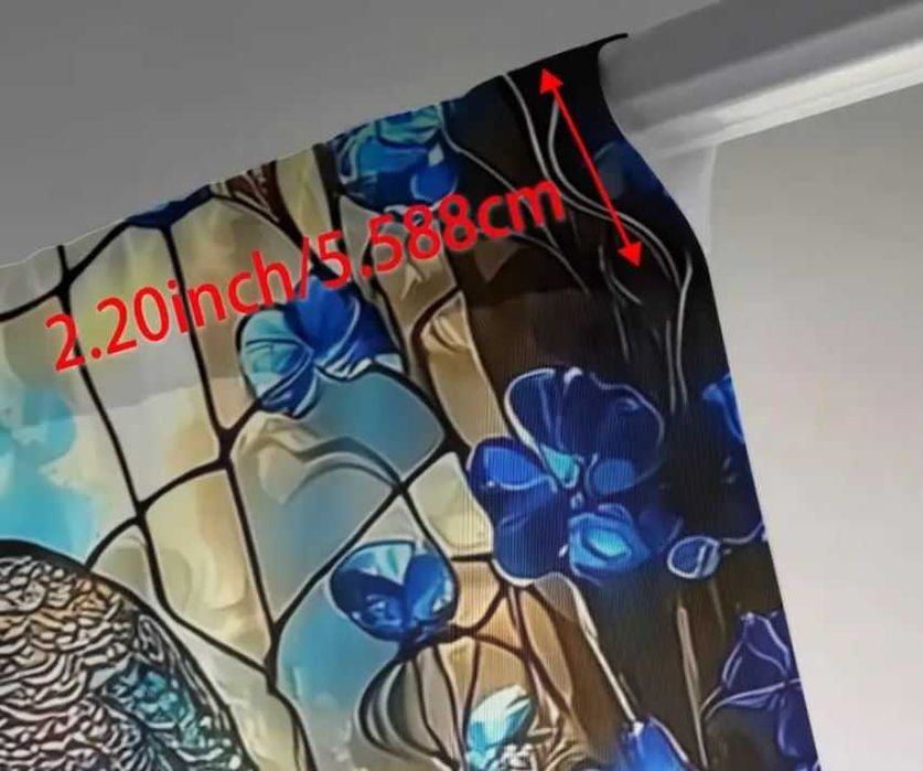 ZASŁONY 2D 60x150cm Art Déco z Motywem Pawia pawie na tunelu h158