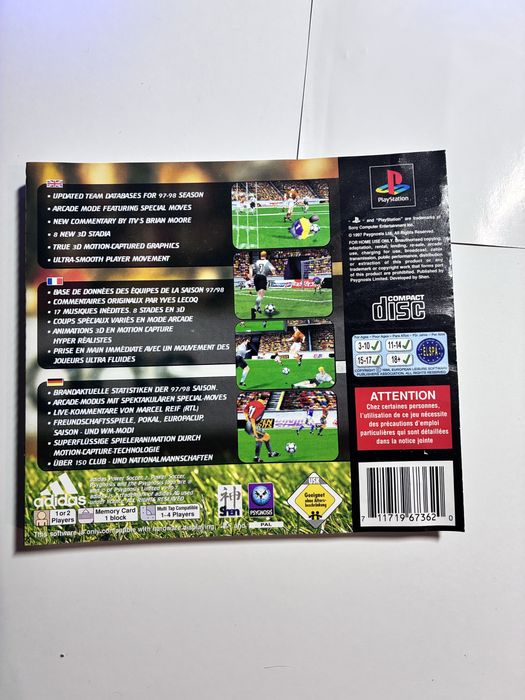 Adidas Power Soccer 2 PlayStation1 ps1 psx  pudełko