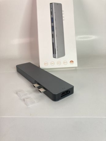 Adaptador Hub 7 em 1 Macbook USB Micro SD HDMI USB C NOVO