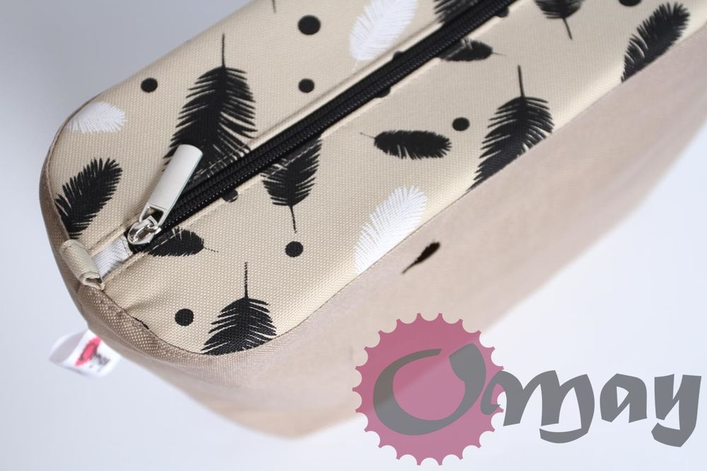 organizer OBAG STANDARD pióra czarne beż 2 kieszenie wkład OMAY