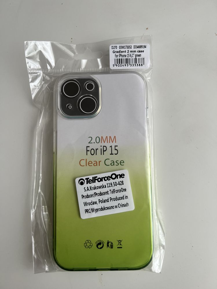 Nakładka gradient 2mm iPhone 15 6,1” zielona