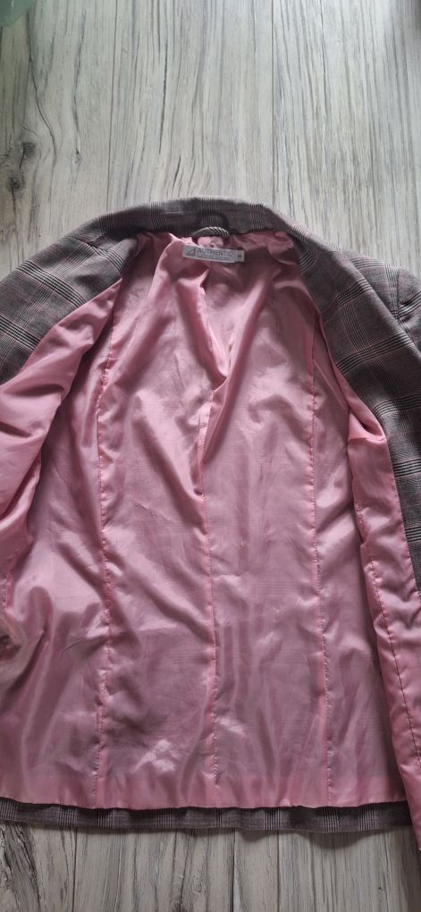 Żakiet szary w kratkę Authentic marynarka rozm.38