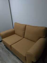 Sofa 2 lugares (COMO NOVO!) - tecido cor mostarda, material nobre!