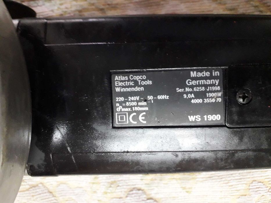 Rebarbadora Profissional Atlas Copco 220/240v 1900w modelo WS 1900