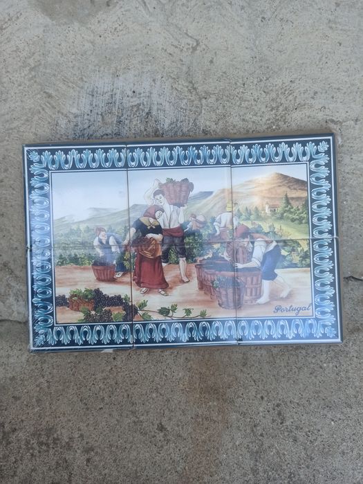 5 Painéis com 6 azulejos, pintado à mão