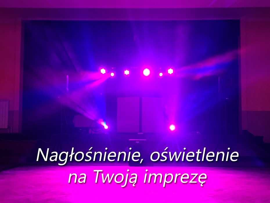 Nagłośnienie, oświetlenie na imprezę, urodziny, event, szkolenie.