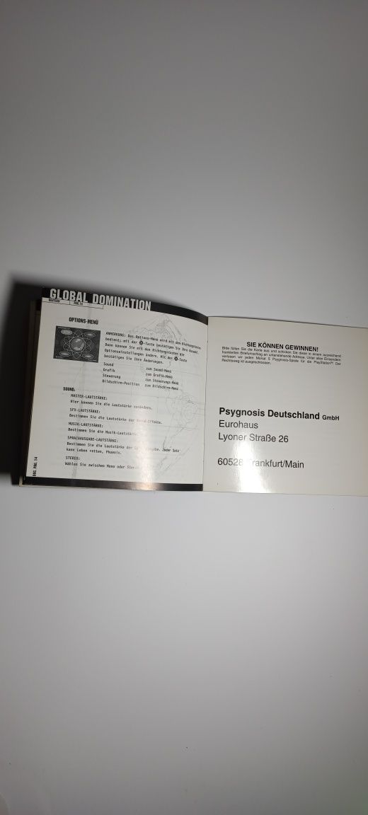 Global Domination książeczka instrukcja manual Ps1 Psx PsOne