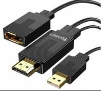 FOINNEX Adapter HDMI na DisplayPort USB kabel 4K