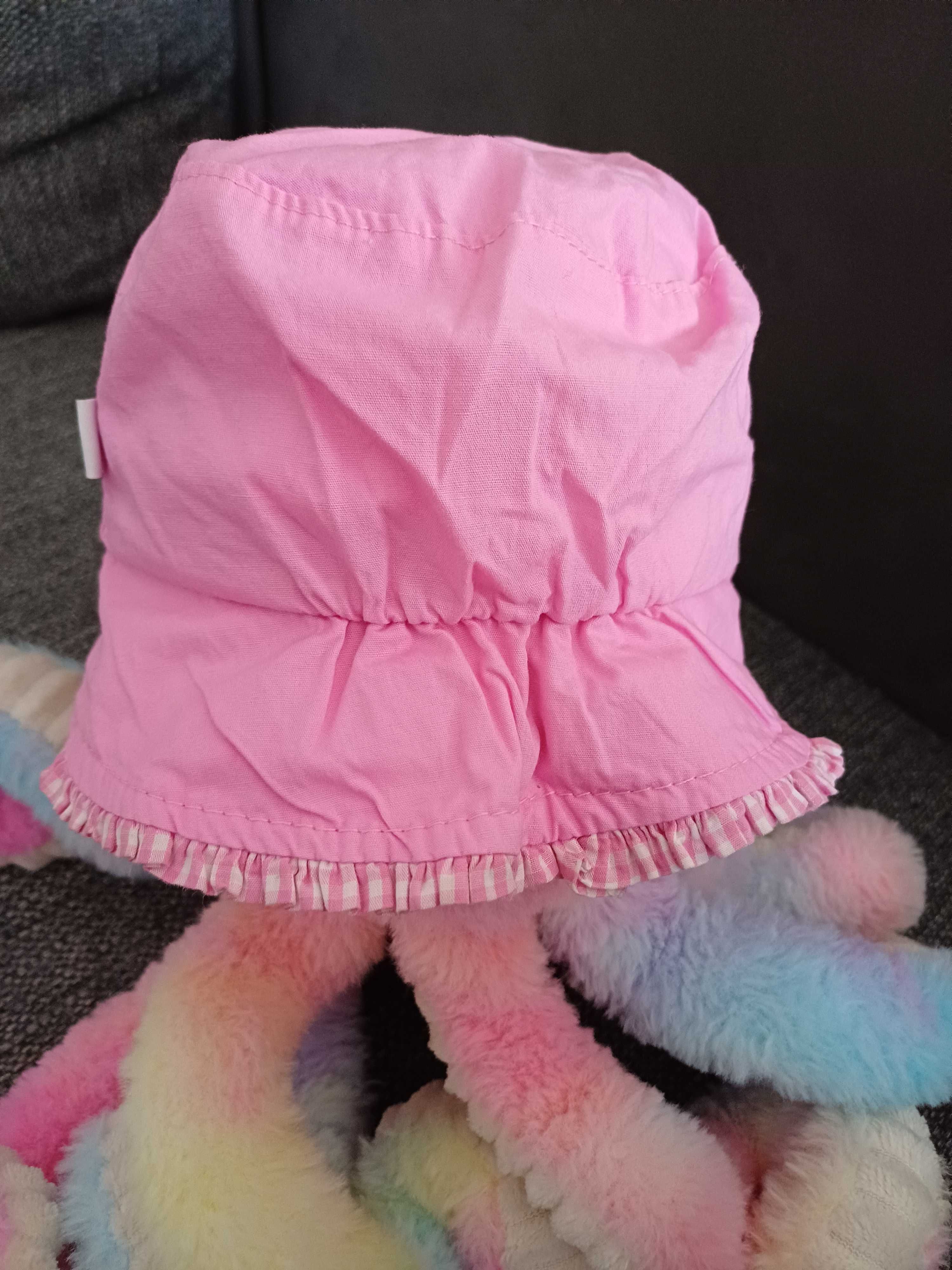 Kapelusz letni różowy dla dziewczynki 46cm