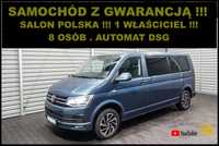 Volkswagen Caravelle 8 OSÓB LONG + Salon POLSKA + SERWIS VW + 1 Właściciel + Navi + LEDy!!