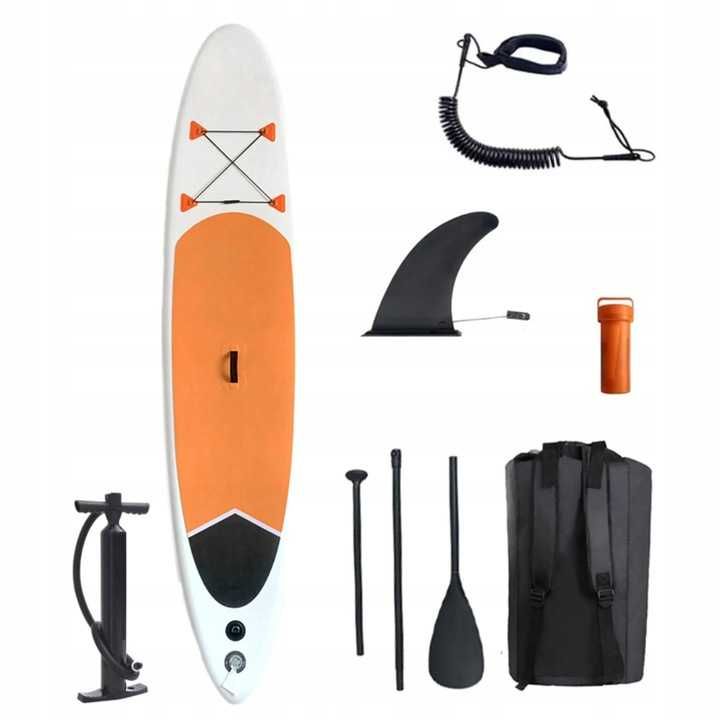 DUŻA Deska Sup 350 x 81cm Do Pływania Dmuchana Stand UP Paddle Wiosło