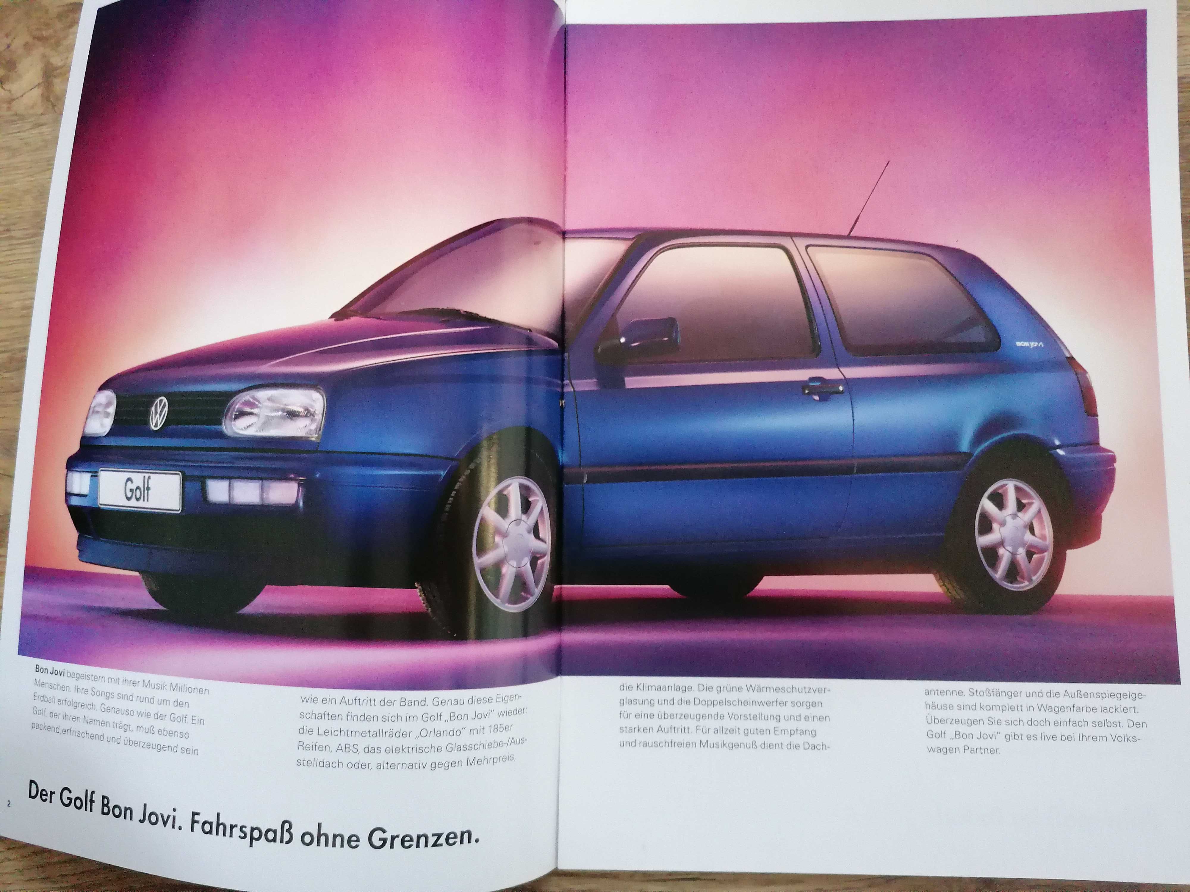 Prospekt VW Golf III Bon Jovi