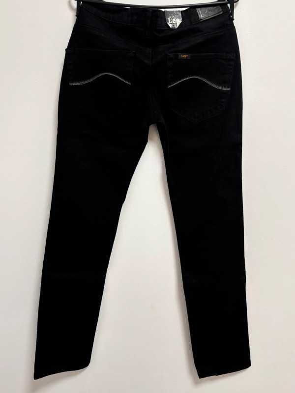 Spodnie damskie jeansowe Lee Elly W14 czarne elastyczne slim fit