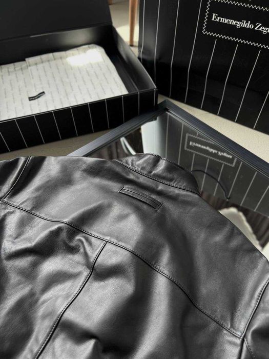 Мужская кожаная куртка Zegna куртка натуральная кожа Зенья v108