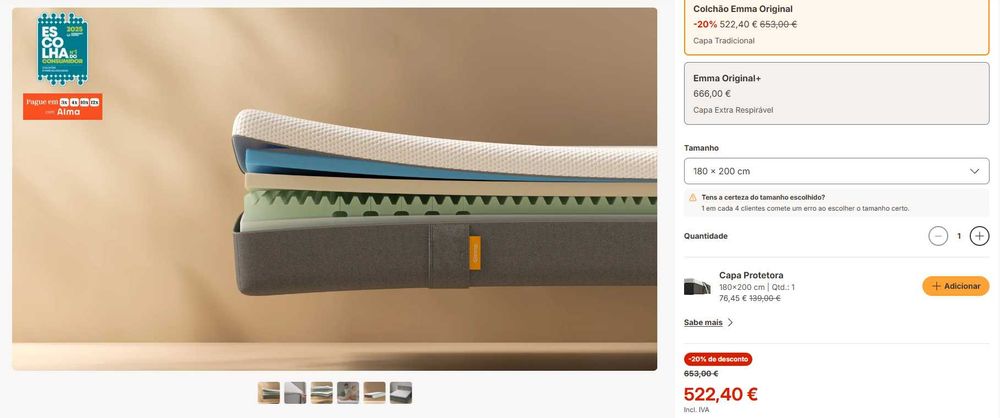 Colchão Emma Original 180x200