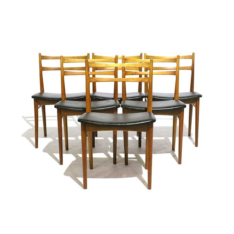 Conjunto de 6 cadeiras Henry Rosengren Hansen em teca | Vintage