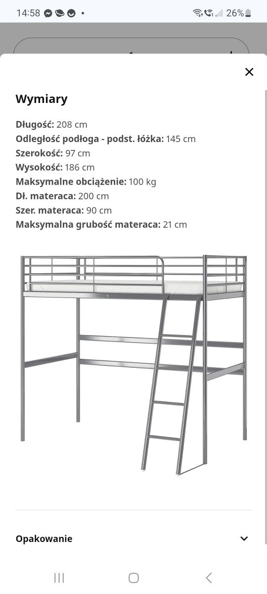 Łóżko piętrowe IKEA