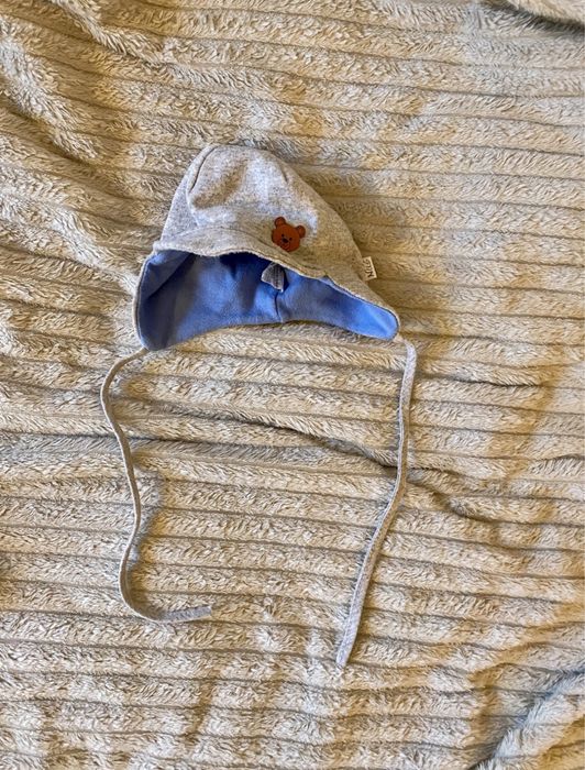 Czapeczka niemowlę niemowlak wiązana niemowlęca newborn chłopiec