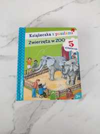 Ksiazeczka z puzzlami, zwierzeta w zoo 3+ dla dzieci