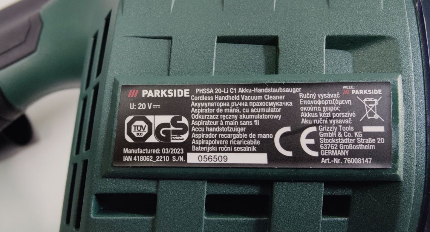 НОВ акумуляторни пылесос GERMAN Parkside PHSSA 20/пилесос/пилосос/авто