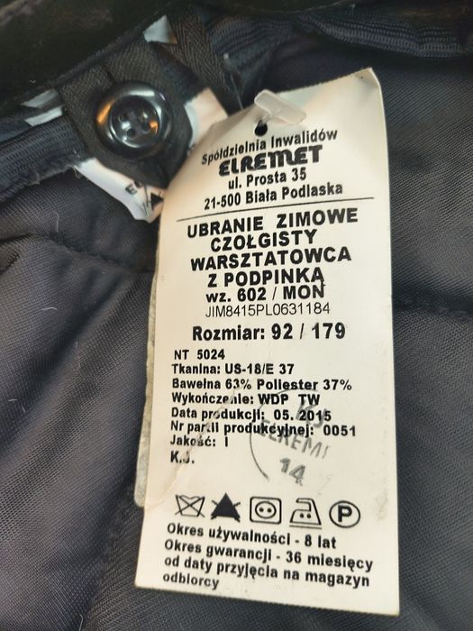 Kurta robocza zimowa