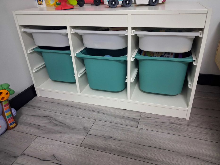 IKEA TROFAST regał BIAŁY + 6 pojemników na zabawki