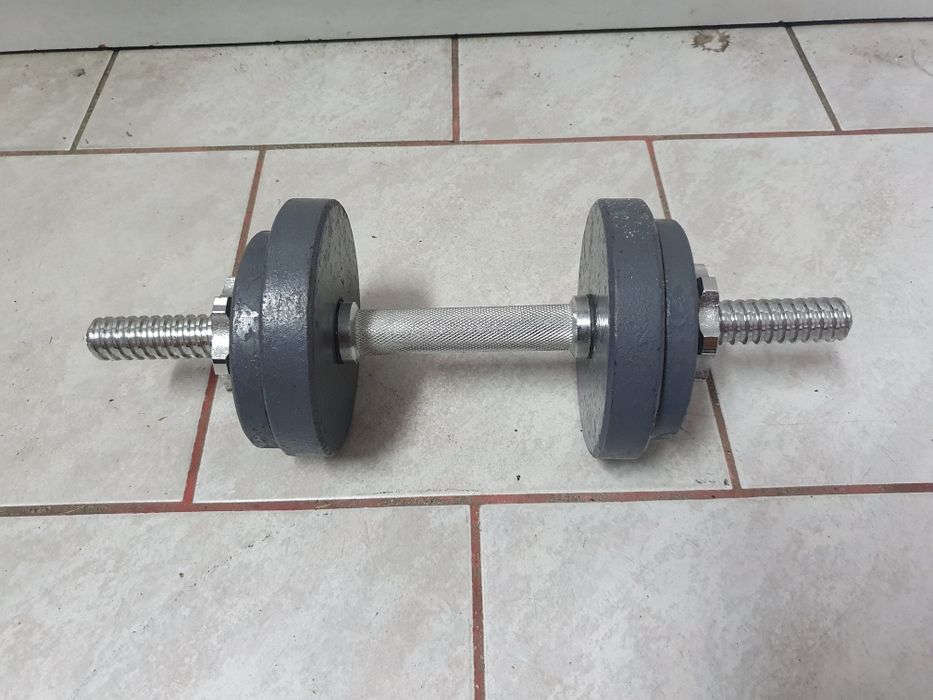 Hantelek ok 10 kg, hantle, hantel, gryf krótki obciążenie żeliwne