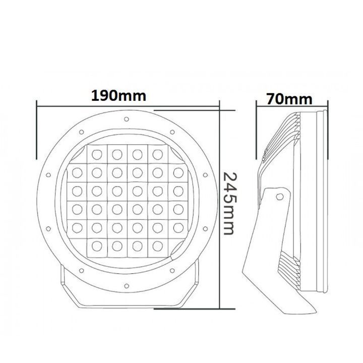 Farol LED C Minimo 19 cms 85W C/ Homologação