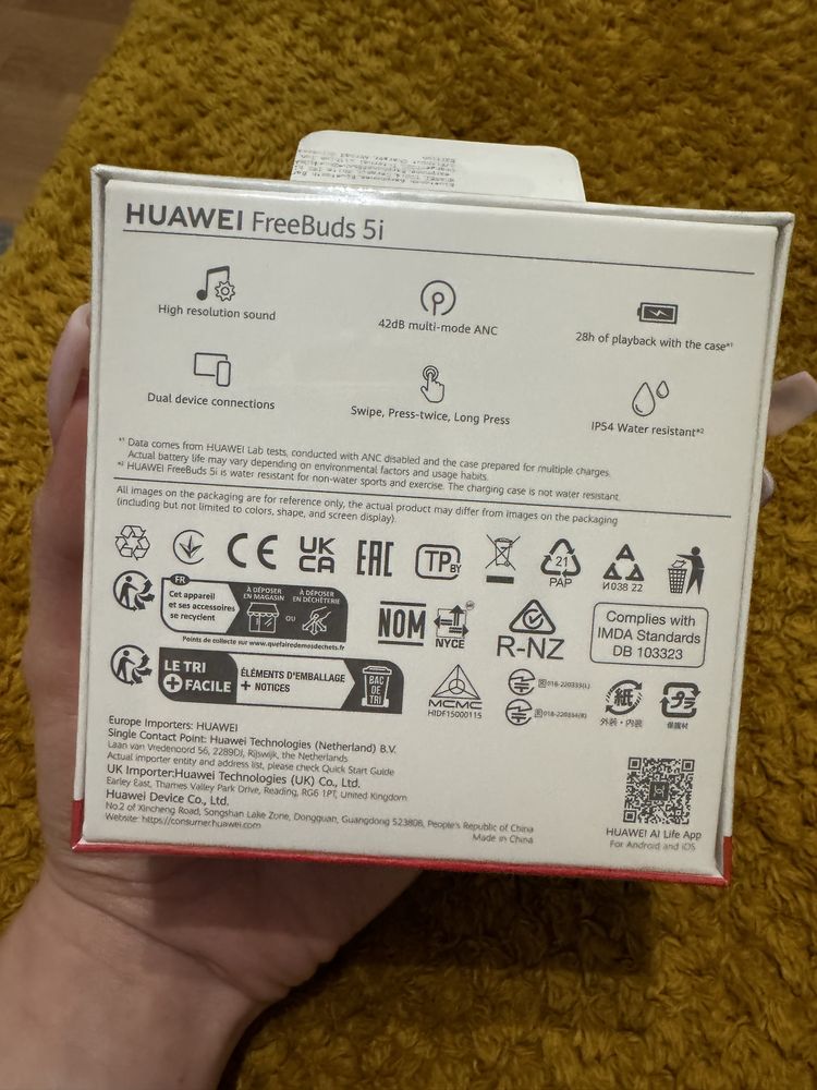 Słuchawki douszne HUAWEI Freebuds 5i białe NOWE W FOLII