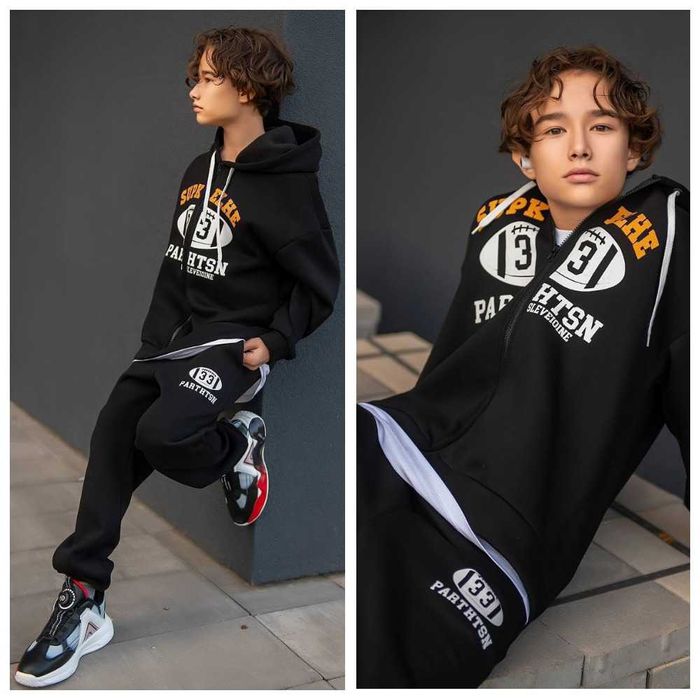 Підлітковий теплий костюм для хлопчиків, розміри на зріст 140-164