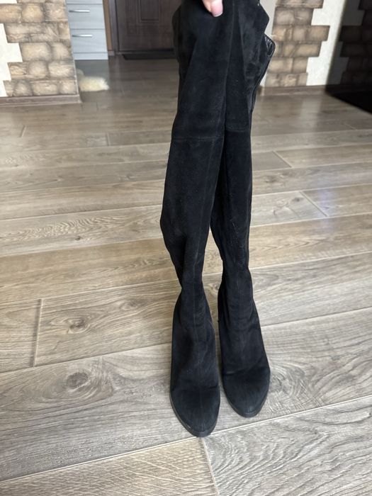 Сапоги-ботфорти замш