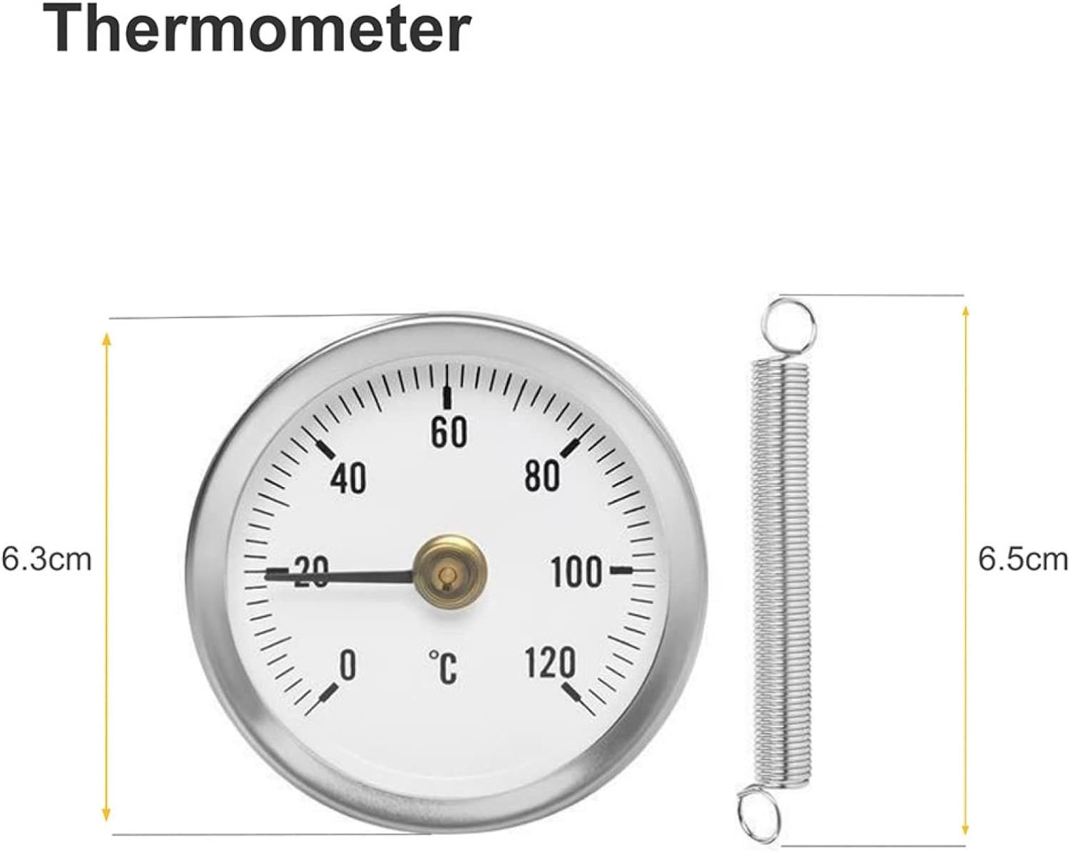 Termometr opaskowy, przylgowy do C.O. ze sprężyną