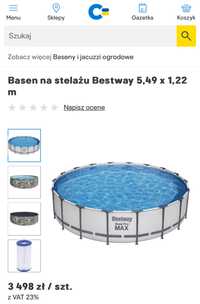 Basen na stelażu Bestway 5,49 x 1,22 m