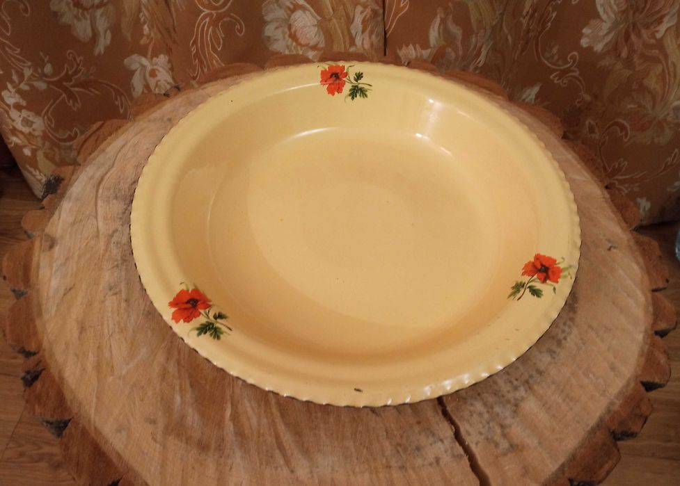 Піднос новий металевий емальований діаметр 32см, Разнос, поднос