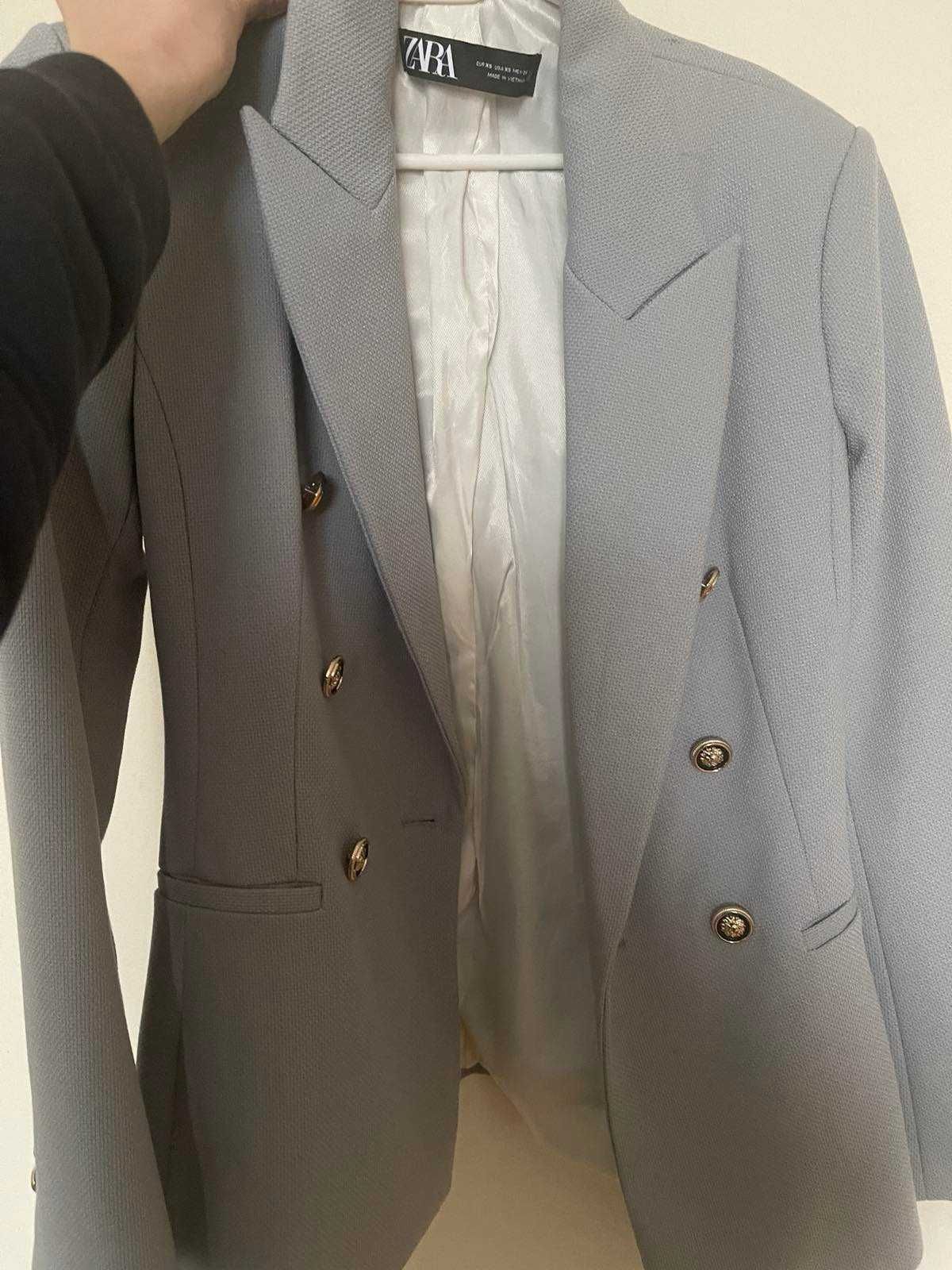 модний піджак   від ZARA   (XS розміру) сіро-голубого коляру