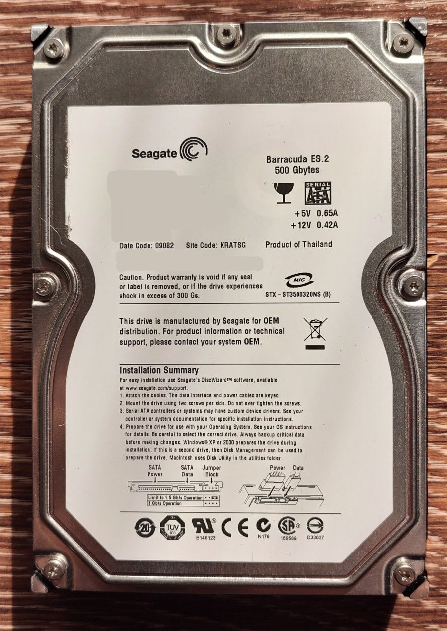 Жорсті диски HDD 500 GB - SEAGATE/WD/TOSHIBA