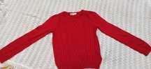 Czerwony sweterek z H&M 122/128