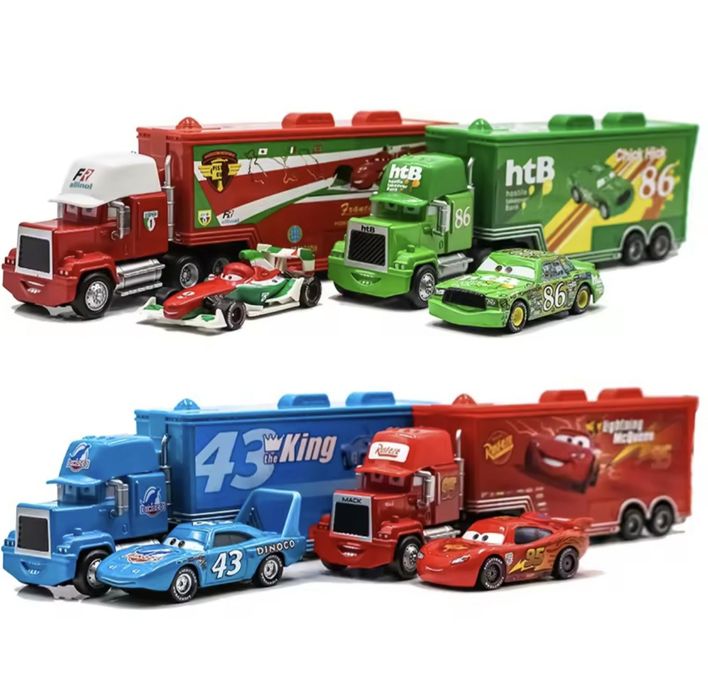 Набір з 2-х машинок з Cars Тачки Трейлер Мак Автовоз Блискавка МакКвін