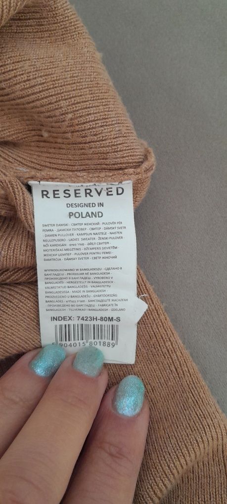Sweterek sweter brązowy 36 S Reserved odkryty brzuch