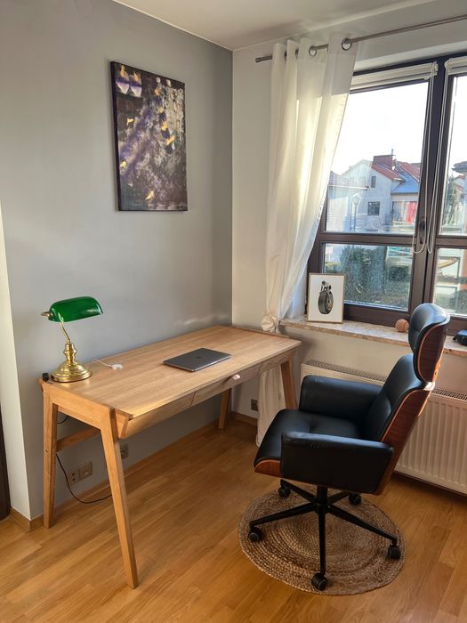 Biurko dębowe z szufladą młodzieżowe  lity dąb lite drewno do pracy