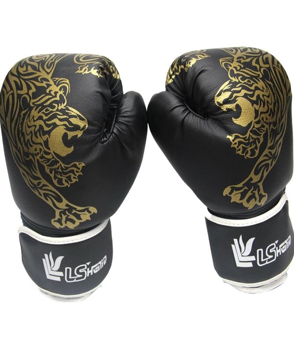Rękawice bokserskie unisex ze skóry PU z nadrukiem tygrysa