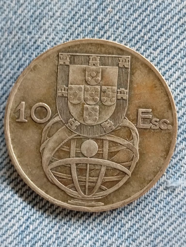 Moeda 10 Escudos Prata Portugal 1954